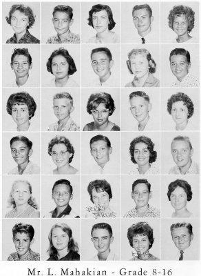 1962 - Grade 8-16 at Palm Springs Junior High - Mr. Leon Mahakian