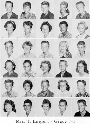 1962 - Grade 7-1 at Palm Springs Junior High - Mrs. Englert