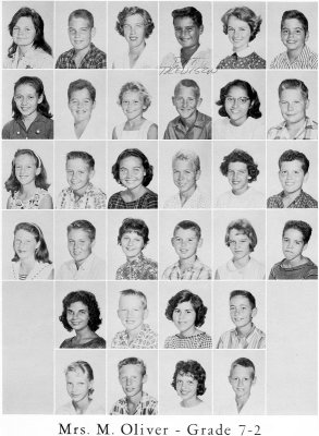 1962 - Grade 7-2 at Palm Springs Junior High - Mrs. Oliver