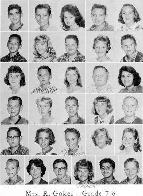 1962 - Grade 7-6 at Palm Springs Junior High - Mrs. Gokel