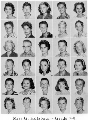 1962 - Grade 7-9 at Palm Springs Junior High - Mrs. Holzbaur