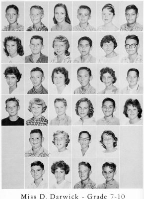 1962 - Grade 7-10 at Palm Springs Junior High - Miss Darwick