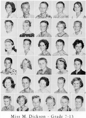 1962 - Grade 7-13 at Palm Springs Junior High - Miss Dickson