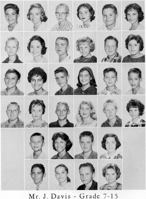1962 - Grade 7-15 at Palm Springs Junior High - Mr. Davis