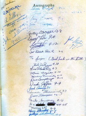 1962 - Autographs at back of Palm Springs Junior High yearbook