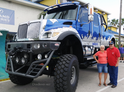 May 2016 - Linda Dankowski Ciolfi and Pete Ciolfi with Worlds Largest 4x4 Street Legal Truck at Fish Lips in Cape Canaveral