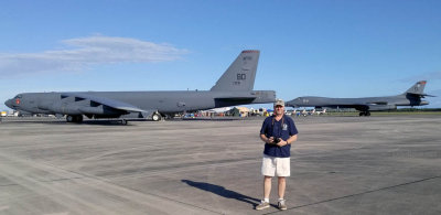 November 2016 - Kev Cook with USAF B-52H-175-BW Stratofortress and B-1B Lancer bombers
