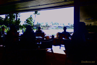 July 2009 - breakfast view from one of the Sheraton Resort Kauai's waterfront restaurants