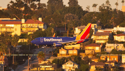 2016 - closeup version of a great Southwest Airlines Boeing 737-700 on short final approach to SAN