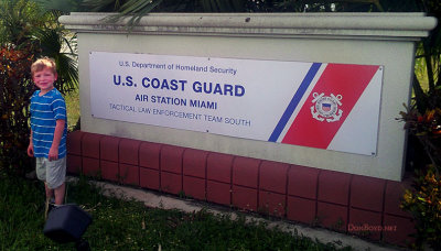 July 2012 - Kyler at USCG Air Station Miami after we shopped in their exchange