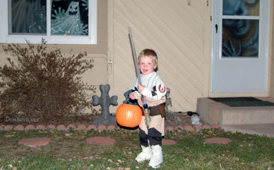 October 2008 - Kyler in his Halloween costume and about to start trick or treating