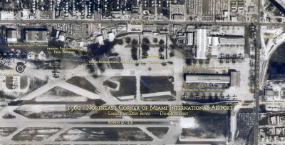1960 - the northeast corner of Miami International Airport with the old 36th Street Terminal still visible