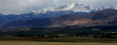 April 2016 - Pike's Peak and northwest Colorado Springs from field next to Marriott Residence Inn North - Academy