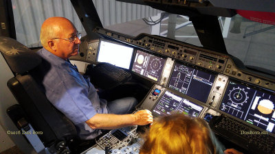 August 2016 - my lifelong friends Eric D. Olson and Lynda Kyse in the Airbus A350-900XWB simulator