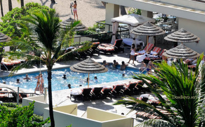 One of the swimming pools next door at the Hilton Hawaiian Village