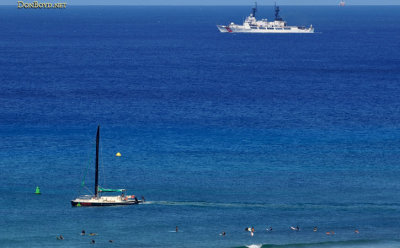 2010 - U. S. Coast Guard Cutter MELLON (WHEC-717) going out on patrol from CG Base Sand Island, Honolulu