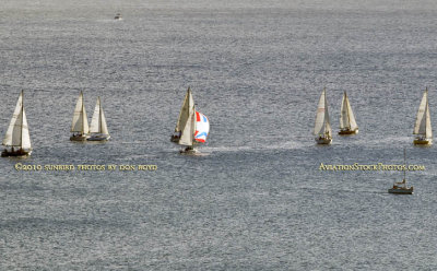 2010 - Sailboats in the Pacific offshore of the Hale Koa military resort on Waikiki Beach