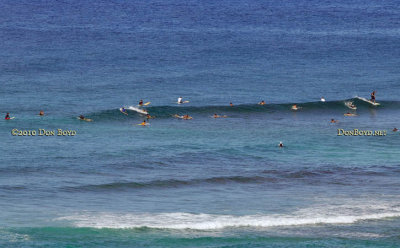 2010 - boaters, swimmers and surfers in the ocean offshore of the Hale Koa military resort on Waikiki Beach