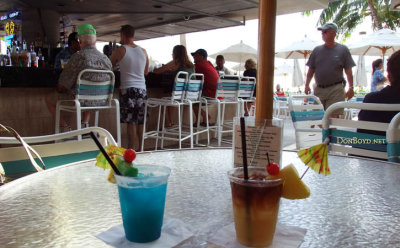 Enjoying some healthy mixed drinks at one of the Hale Koa Hotel's outdoor bars