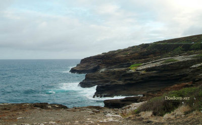 2009 - rugged coast line next to a coastal road somewhere on Oahu