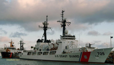 USCGC WALNUT (WLB 205) and USCGC JARVIS (WHEC 725) at USCG Base Honolulu on Sand Island