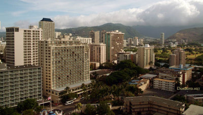 View of Honolulu/Waikiki Beach area from the Hyatt Regency Waikiki