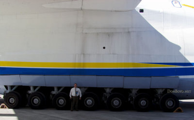 February 2010 - Airside Division Manager Lonny Craven and the main gear of the Antonov An-225 at MIA
