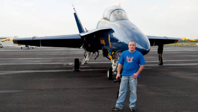 April 2008 - Matt Coleman with one of the U. S. Navy Blue Angels F/A-18's at Smyrna Airport, Tennessee