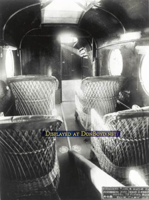 1920-1924 - the wicker chairs in the rear passenger compartment onboard Aeromarine Airways Model 75 Santa Maria