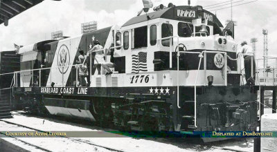1976 - Seaboard Coast Line showing off their Bicentennial Engine #1776 in Miami 