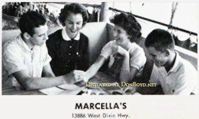 1960's - advertisement for Marcella's on West Dixie Highway, North Miami