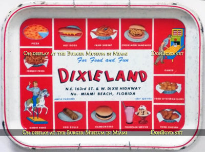 Burger Museum display - Dixieland serving tray from the 1960's