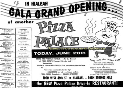 June 1961 - Pizza Palace grand opening on Palm Springs Mile in Hialeah