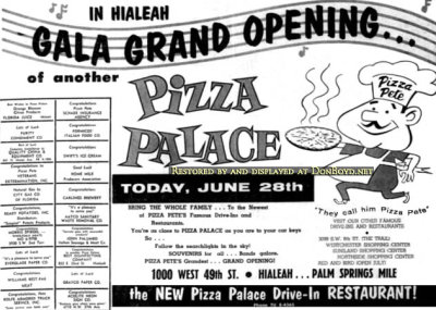 June 1961 - the grand opening of the Pizza Palace on Palm Springs Mile