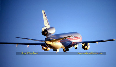 November 1978 - Western Airlines DC10-10 N907WA climbing out from 9L at Miami International Airport