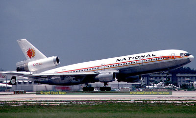 July 1978 - National Airlines DC10-10 N70NA rotating from runway 9L at Miami International Airport
