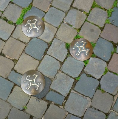 Bronze Charlemagne Symbols in Aachen