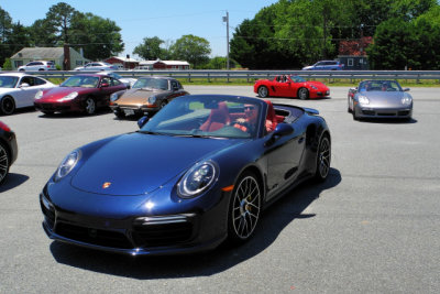 John D. and his 2017 Porsche 911 Turbo S Cabriolet arrive at CPR Classic East in Easton after a 33-mile driving tour. (1040)