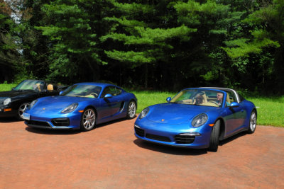 2015 Cayman GTS and 2015 911 Targa 4S, both in Sapphire Blue Metallic (1367)
