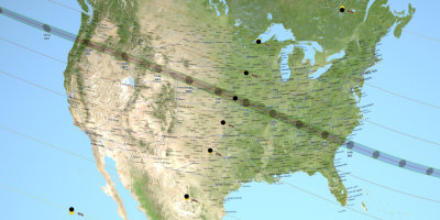 Total Solar Eclipse Map, Courtesy of NASA