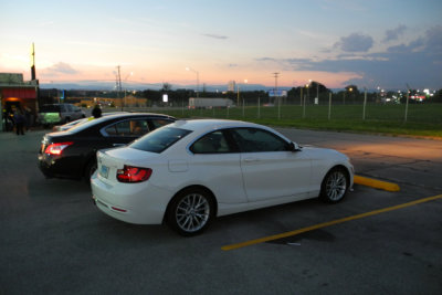 2:34 PM EDT, total eclipse, which lasted about 1 minute in Alcoa, TN. My white Bimmer turned out to be a useful prop. (1463)