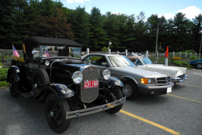 1931 Ford Model A Truck, left, Mercedes Benz SL and 1957 Ford Thunderbird (1347)