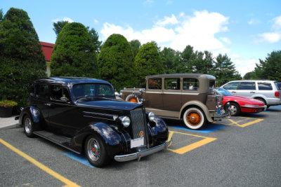 2017 AUG. 5 -- 1937 Packard, left, and 1928 Studebaker in Monkton, MD. (DSCN1339)