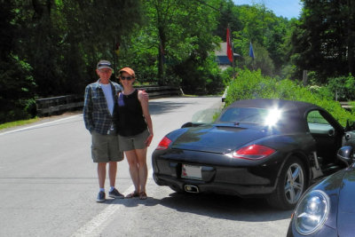 Members stand next to their (987.2) Porsche Boxster in West Virginia Grand Tour of Porsche Club (PCA-CHS). (DSCN1033)