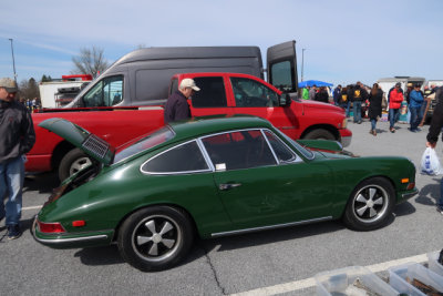 1968 Porsche 911, Irish Green, vendors' area, Porsche Swap Meet in Hershey, PA (0663)