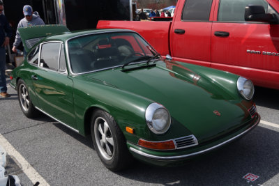 1968 Porsche 911, Irish Green, vendors' area, Porsche Swap Meet in Hershey, PA (0664)