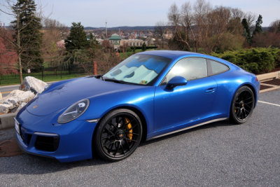 2018 Porsche 911 GTS (991.2), Sapphire Blue, Hotel Hershey parking lot after the Porsche Swap Meet in Hershey, PA (0910)