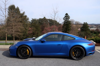 2018 Porsche 911 GTS (991.2), Sapphire Blue, Hotel Hershey parking lot after the Porsche Swap Meet in Hershey, PA (0911)