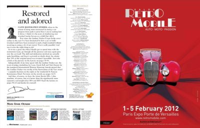 Octane magazine, February 2012, pages 10 and 11, best if viewed in original size