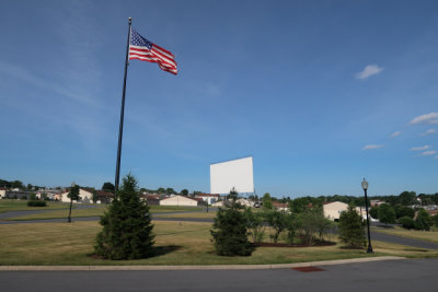 Drive-in movie screen in 27-acre campus of Nicola Bulgari's NB Center for American Automotive Heritage, Allentown, PA (1172)
